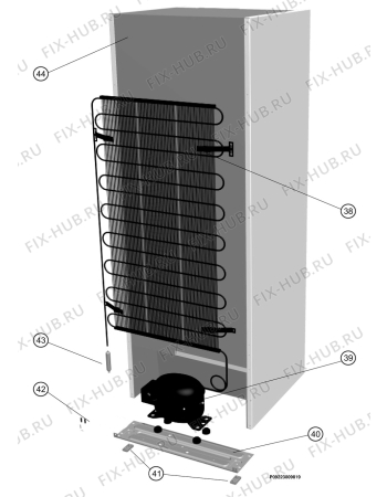 Взрыв-схема холодильника Faure FFU318WO1 - Схема узла Cooling system 017