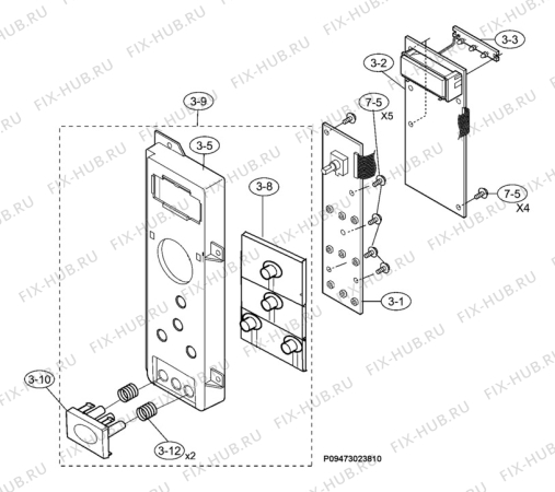 Взрыв-схема микроволновой печи Juno Electrolux JMW1061S - Схема узла Section 2