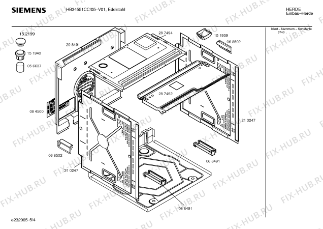 Схема №1 HB34551CC с изображением Панель управления для духового шкафа Siemens 00354564