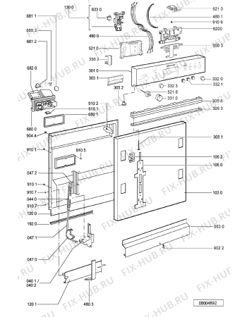 Схема №2 GSIK 6584 BR с изображением Панель для посудомойки Whirlpool 481245373572