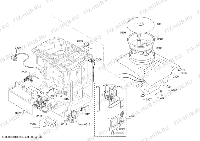 Взрыв-схема кофеварки (кофемашины) Siemens TK73201RW EQ.7 / L·SERIES - Схема узла 03