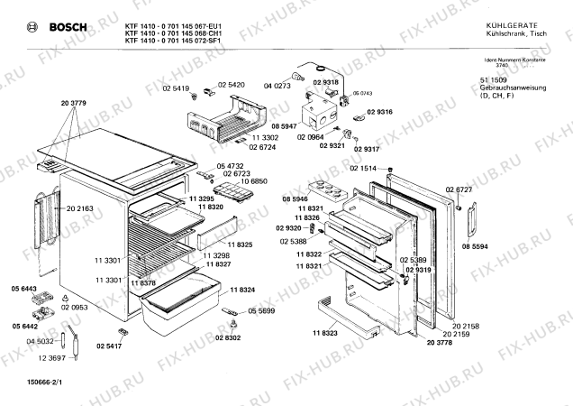 Схема №1 0701145072 KTF1410 с изображением Клапан для холодильной камеры Bosch 00118326