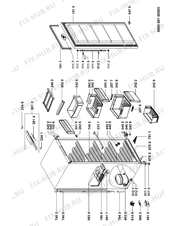 Схема №1 AFG 8275 NF с изображением Дверь для холодильной камеры Whirlpool 481241610268