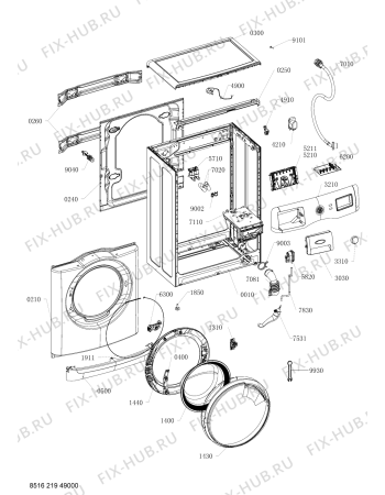 Схема №2 AWSE 7000 с изображением Декоративная панель для стиралки Whirlpool 482000003622