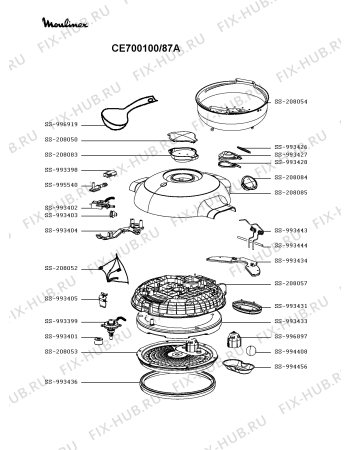Схема №1 CE700100/87A с изображением Ручка таймера для мультиварки (пароварки) Moulinex SS-996917