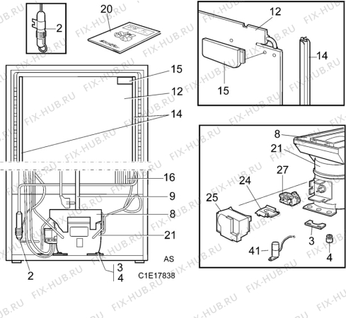 Взрыв-схема холодильника Husqvarna Electrolux QR201W - Схема узла C10 Cold, users manual