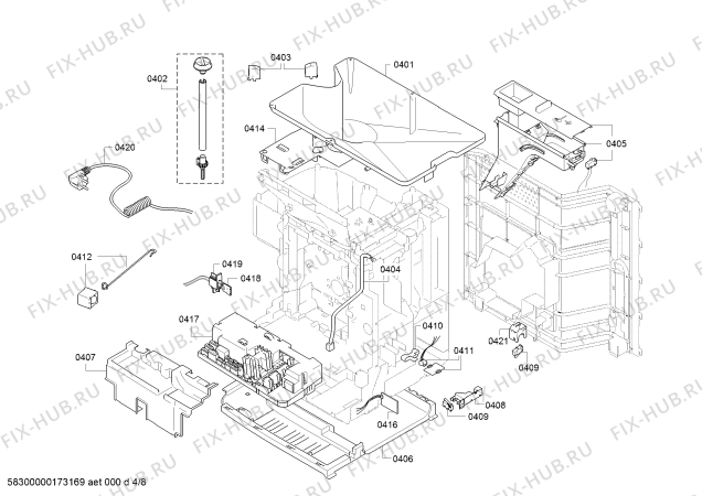 Взрыв-схема кофеварки (кофемашины) Bosch TCC78K751C - Схема узла 04