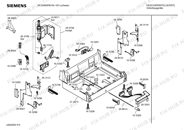 Взрыв-схема посудомоечной машины Siemens SE55660RK - Схема узла 05