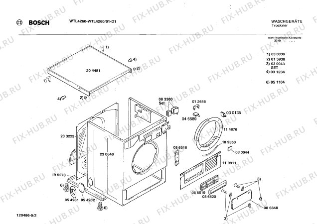 Схема №2 WTL4260 с изображением Индикатор для электросушки Bosch 00031235