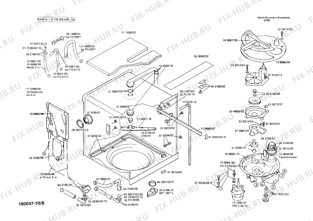 Взрыв-схема посудомоечной машины Bosch 0730202636 F8005U - Схема узла 09