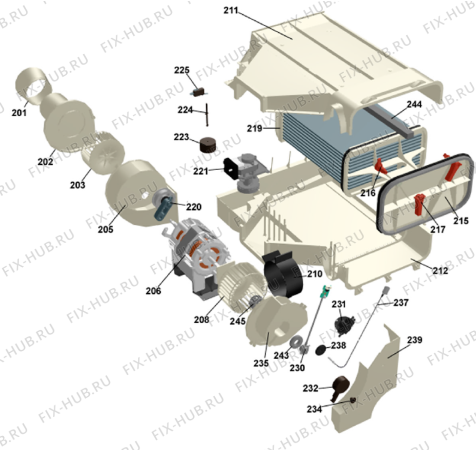 Взрыв-схема стиральной машины Gorenje D704 SF   -White (900002611, TD40ESF) - Схема узла 02