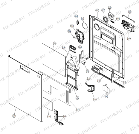 Схема №4 D5536AIB (490863, DW16.2) с изображением Обшивка для посудомоечной машины Gorenje 550866