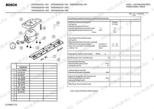 Взрыв-схема холодильника Bosch KSR35622 - Схема узла 03