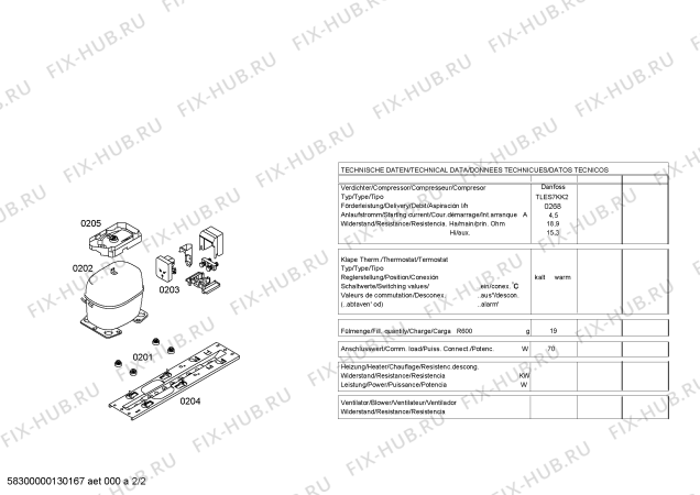 Взрыв-схема холодильника Bosch KTL14V21IE - Схема узла 02