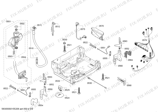 Взрыв-схема посудомоечной машины Siemens SN55E530TR - Схема узла 05