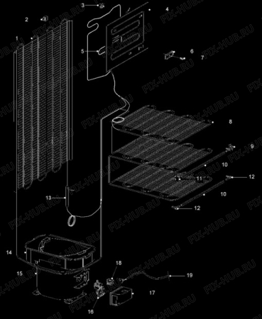 Взрыв-схема холодильника Electrolux ER7448B - Схема узла Cooling system 017