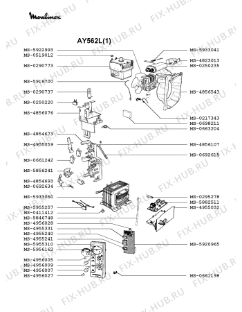 Взрыв-схема микроволновой печи Moulinex AY562L(1) - Схема узла BP002042.3P2