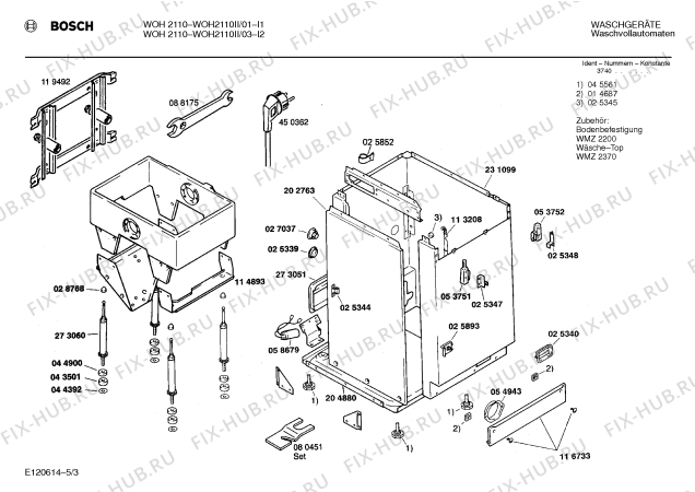 Взрыв-схема стиральной машины Bosch WOH2110II WOH2110 - Схема узла 03