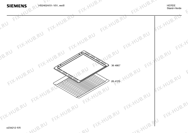 Схема №1 HS24024 Siemens с изображением Инструкция по эксплуатации для духового шкафа Siemens 00581672