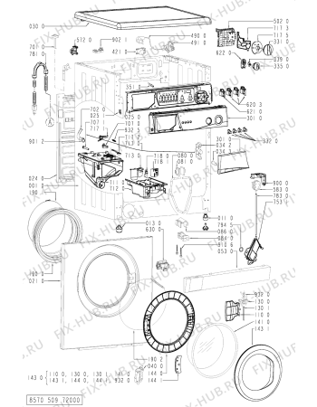 Схема №1 AWM 5090 с изображением Обшивка для стиральной машины Whirlpool 481245211951