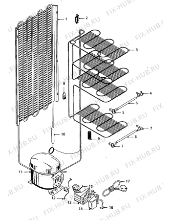 Взрыв-схема холодильника Acec SV2311 - Схема узла Cooling system 017