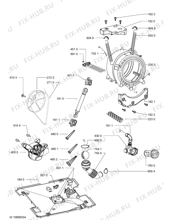 Схема №1 WA PLUS 874 DA с изображением Блок управления для стиралки Whirlpool 481010722537