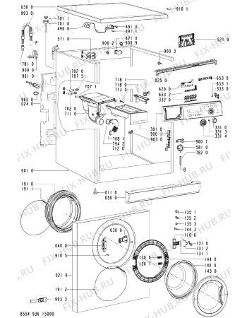 Схема №2 MAH 2441 AGH с изображением Обшивка для стиральной машины Whirlpool 481245310608
