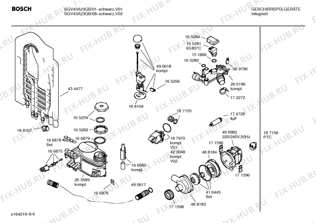 Схема №4 SE64A631GB с изображением Краткая инструкция для посудомойки Siemens 00587772
