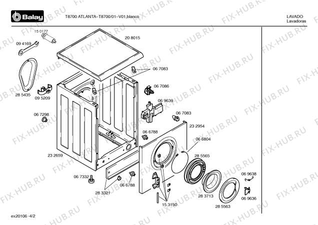 Схема №1 T8700 T8700ATLANTA с изображением Кабель для стиральной машины Bosch 00095493