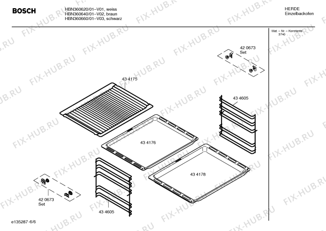 Взрыв-схема плиты (духовки) Bosch HBN360640 - Схема узла 06