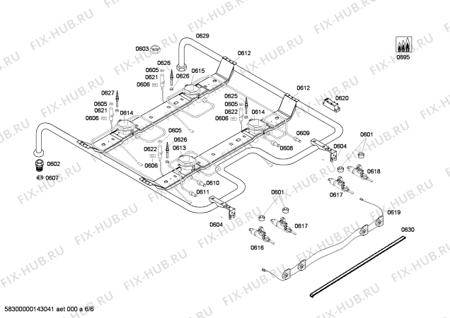 Взрыв-схема плиты (духовки) Bosch HSV745021N - Схема узла 06