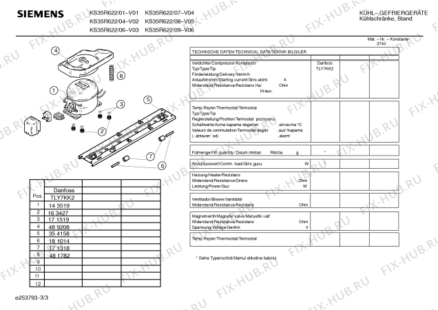 Взрыв-схема холодильника Siemens KS35R622 - Схема узла 03