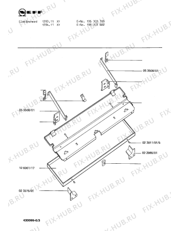 Взрыв-схема плиты (духовки) Neff 195303395 1393.11XY - Схема узла 03