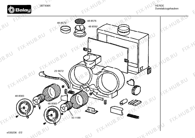 Схема №2 3BT938X с изображением Инструкция по эксплуатации для электровытяжки Bosch 00585234