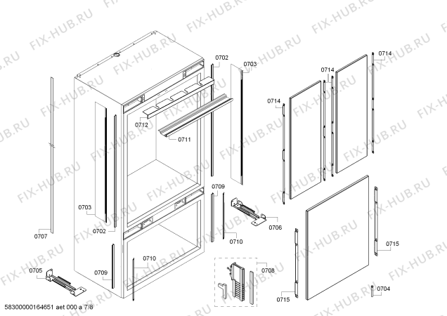 Схема №1 B36IT71SN с изображением Панель для холодильника Bosch 00687017