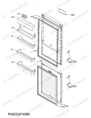 Взрыв-схема холодильника Aeg RCB53827TW - Схема узла Door