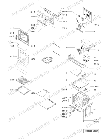 Схема №1 AKP761/IX/01 с изображением Панель для плиты (духовки) Whirlpool 481945358336