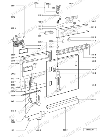 Схема №1 ADG 8472/1 WH с изображением Обшивка для посудомойки Whirlpool 481245372169