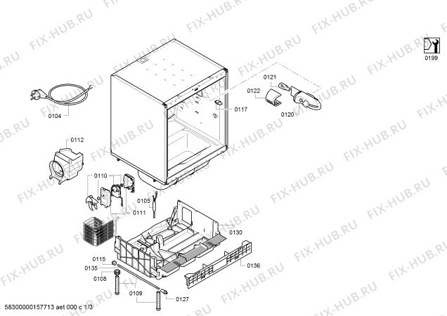 Схема №1 KURMIH5 с изображением Крышка для холодильника Bosch 00705895