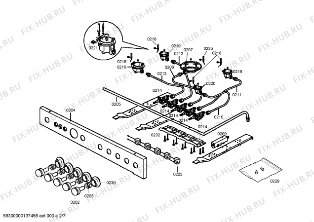 Схема №3 HSG203GNE Bosch с изображением Переключатель для плиты (духовки) Bosch 00615655