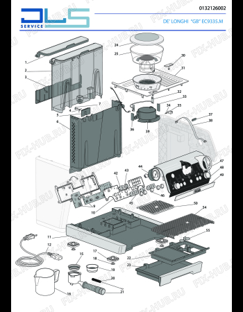 Схема №1 LA SPECIALISTA EC9335.M с изображением Пружина для электрокофемашины DELONGHI 6113212661