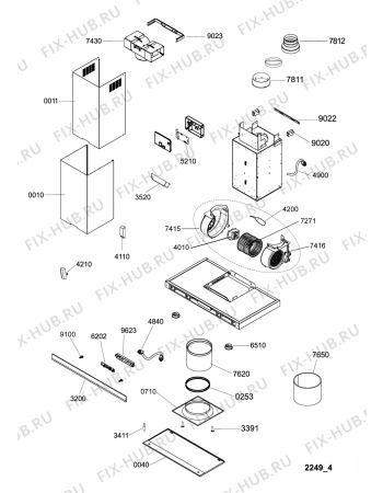 Схема №1 208245204405 PRF0097 с изображением Электропитание для вытяжки Whirlpool 480122100456