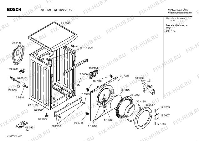 Схема №2 WFH100 Bosch Exclusiv WFH 100 с изображением Панель управления для стиралки Bosch 00432945