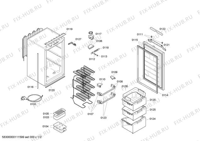 Схема №1 GIL1040 с изображением Внешняя дверь для холодильника Bosch 00214487