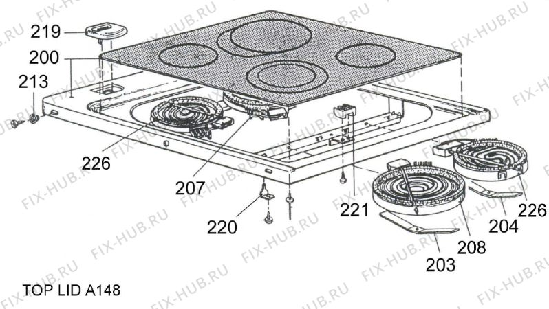 Взрыв-схема вытяжки Gorenje KERAMISK A165C64A NO   -White FS 60 (900000375, A165C64A) - Схема узла 02