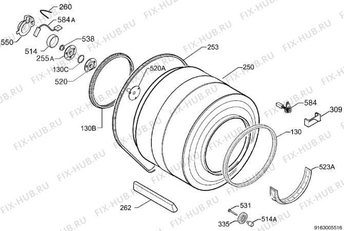 Взрыв-схема сушильной машины Privileg 170457_10233 - Схема узла Functional parts 267