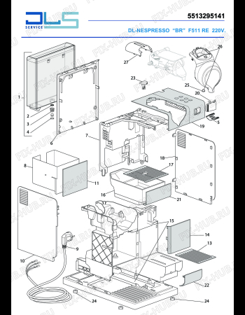 Схема №2 F511   RE  LATTISSIMA TOUCH с изображением Микромодуль для кофеварки (кофемашины) DELONGHI 5213223621