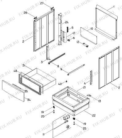 Взрыв-схема плиты (духовки) Electrolux CF866V - Схема узла H10 Chassis