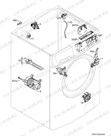 Взрыв-схема стиральной машины Electrolux EWW147472W - Схема узла Electrical equipment 268