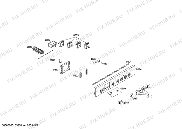 Схема №1 P1HCB47459 с изображением Ручка выбора температуры для духового шкафа Bosch 00613159